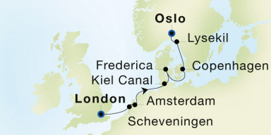 7-Day  Luxury Voyage from London to Oslo: Northern Europe & the Kiel Canal